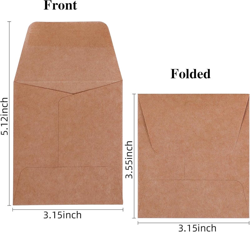Tuhangcc 200 Pack Kraft Small Exquisite Coin Envelopes 3-1/6 x 3-1/2 Kraft Seed Envelopes with Self-Adhesive for Garden, Home and Office… (200 pack 3.15 * 3.5) - Image 2